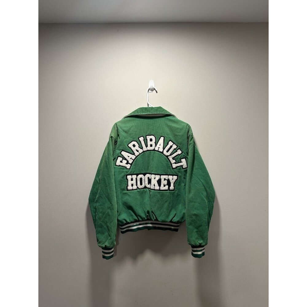 Vintage Rennoc Faribault Hockey USA Made Corduroy Quilt Lined Jacket